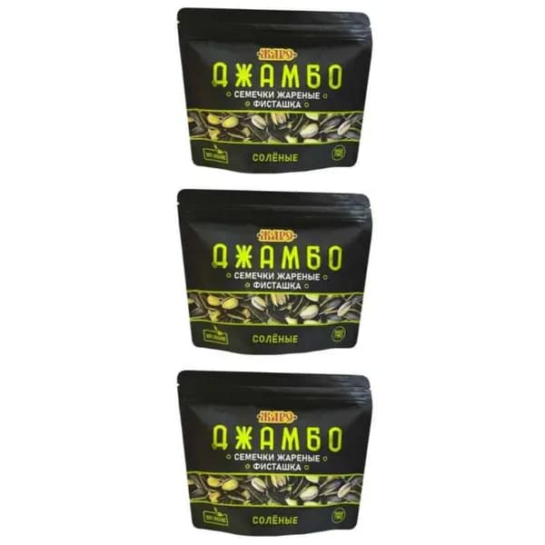 Жаро Семечки полосатые, жареные, неочищенные, с фисташкой, 140г, 3шт