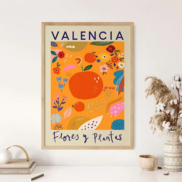 Постер для интерьера "VALENCIA FLOWER MARKET POSTER" - 30х40 см