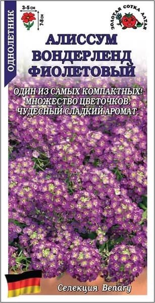 Алиссум Вондерленд фиолетовый /Сотка/ 0,01 г