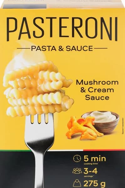 Макароны PASTERONI Джирандоле №124, со сливочно-грибным соусом, 275г