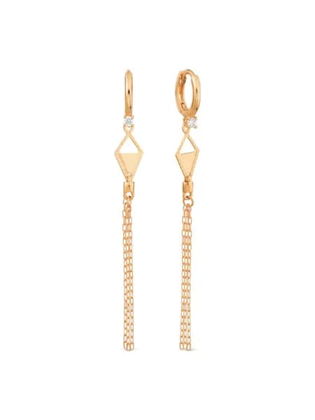 Серьги женские золотые 375 пробы с фианитами, KARATOV
