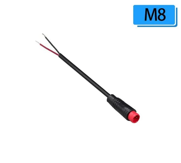 Разъем JULET M8 2PIN M, папа с кабелем 24см