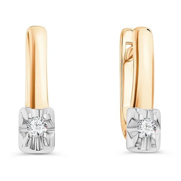 Серьги женские с бриллиантами из красного золота 585 пробы 585GOLD