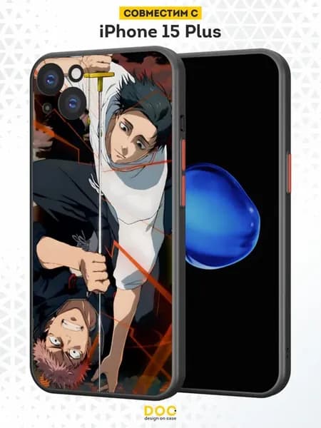 Чехол Бампер на iPhone 15 Plus с принтом Аниме