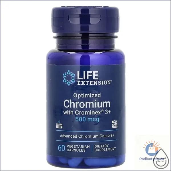 Оптимизированный хром с Crominex 3+, 500 мкг, 60 вегетарианских капсул