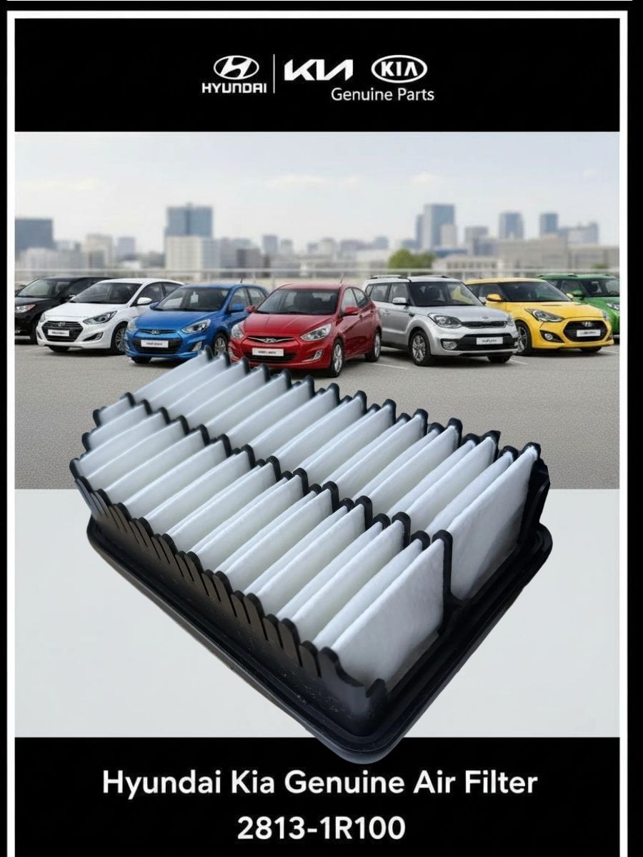 Фильтр воздушный Хендай, Киа Риа Hyundai/Kia (Genuine Parts оригинал)Solaris,Accent, Veloster, Rio, Soul