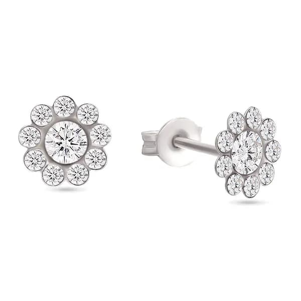 Серьги женские с фианитами серебро 925 пробы 585GOLD