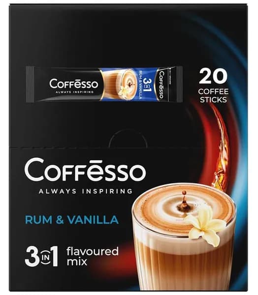 Coffesso Амбишн Ром и Ваниль Кофе 3 в 1, 20 стиков по 14 г