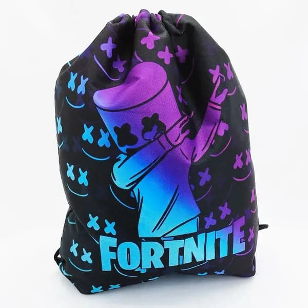 Сумка для сменной обуви и одежды Fortnite, цвет - фиолетовый / Мешок для сменки Фортнайт для мальчика, размер 42х34 см