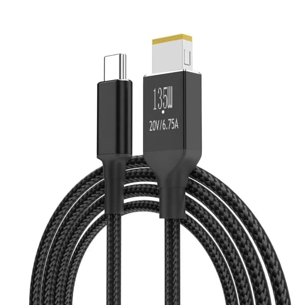 135W Конвертер USB TypeC Female to Square Tip Male, кабель для зарядки USBC, разъем питания для ноутбука
