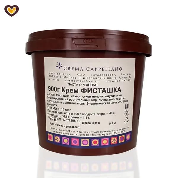 Начинка кремовая Crema Cappellano Фисташка, вед 900 г