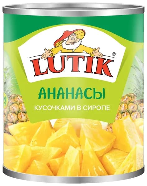 Ананасы Lutik кусочками в сиропе, 580мл
