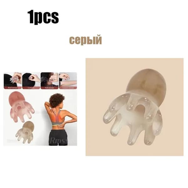 Массажер мягко расслабляет кожу головы, улучшает состояние волос, уменьшает их выпадение и снимает дневную усталость.
