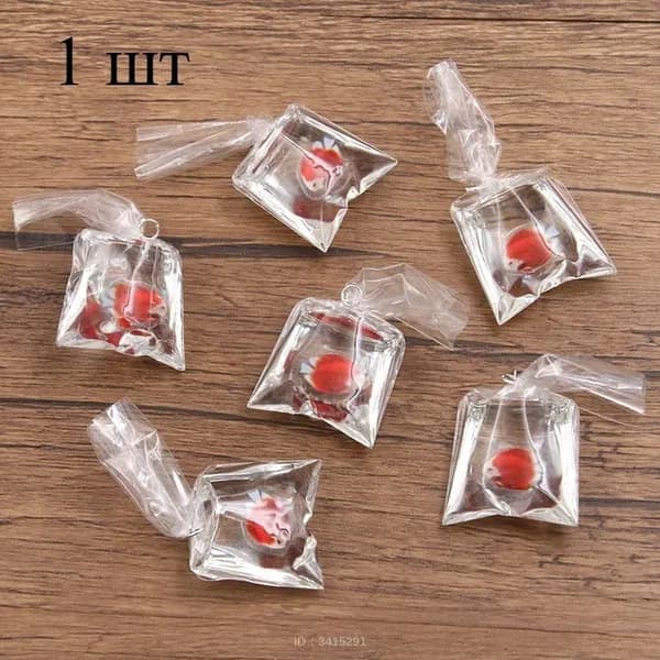 1pcs 23 * 52 мм прозрачная смола имитация декоративной рыбки кулон