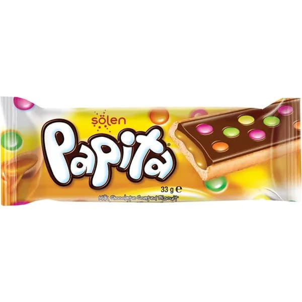 Печенье Solen Papita молочный шоколад с карамелью и драже 33 г