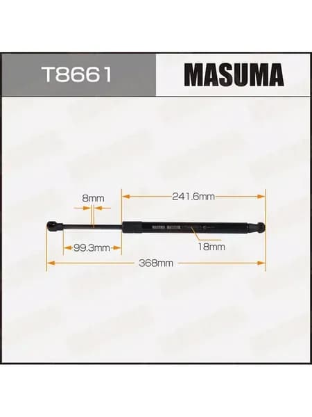 T8661 Упор газовый багажника MASUMA, L=368mm