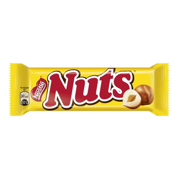 Батончик Nuts шоколадный с орехами 50 г