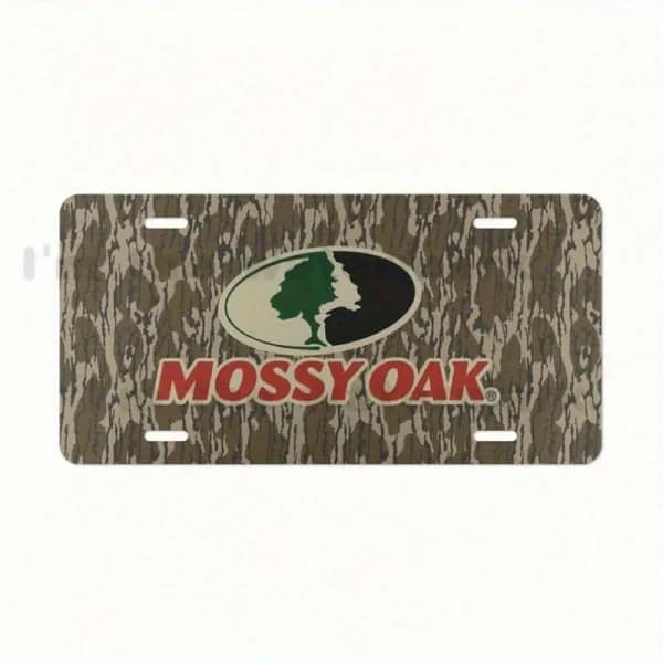 Табличка для автомобиля "Mossy Oak (охотничья тематика)", металл, 15х30 см, декор для транспортных средств охотников