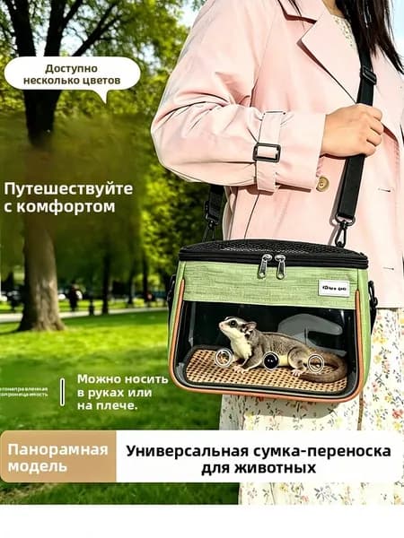 Переноска для животных на лето, прозрачная и дышащая, подходит для сахарного поссума, хомяка, крысы, ежа, шиншиллы, белки и ящерицы. Аксессуар для перевозки и сна.