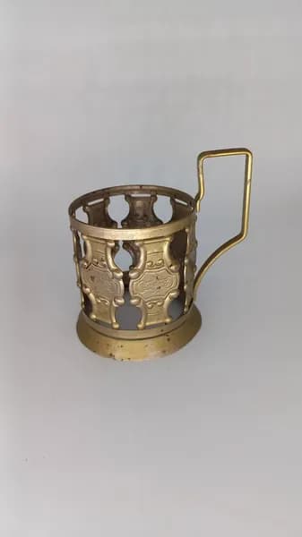Винтажный латный подстаканник. Советский латный подстаканник, металл. СССР