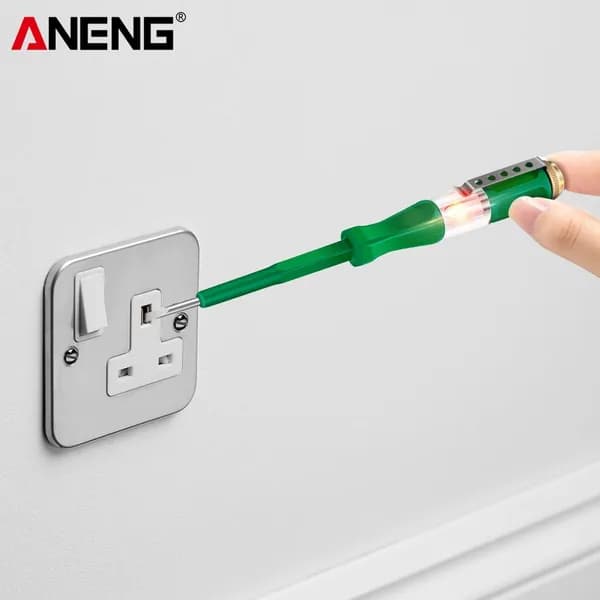 Тестер напряжения ANENG B07 с функцией отвёртки, зелёный, диапазон 100 500 В