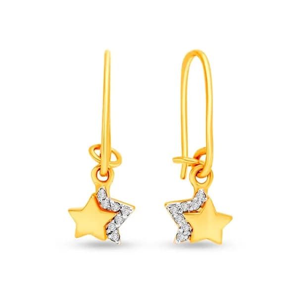 Серьги детские с фианитами из красного золота 375 пробы 585GOLD