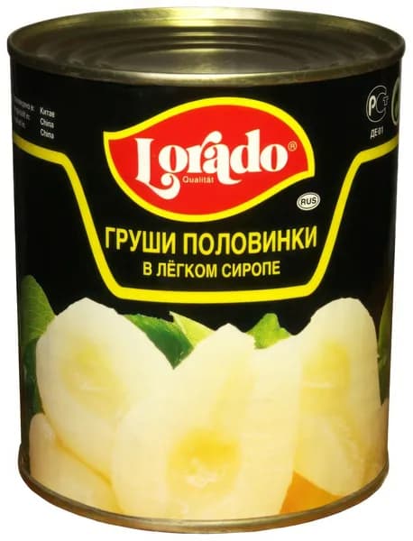 Груши Lorado в легком сиропе, 850г