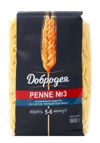 Добродея Макаронные изделия Перья гладкие Penne №3, 400г