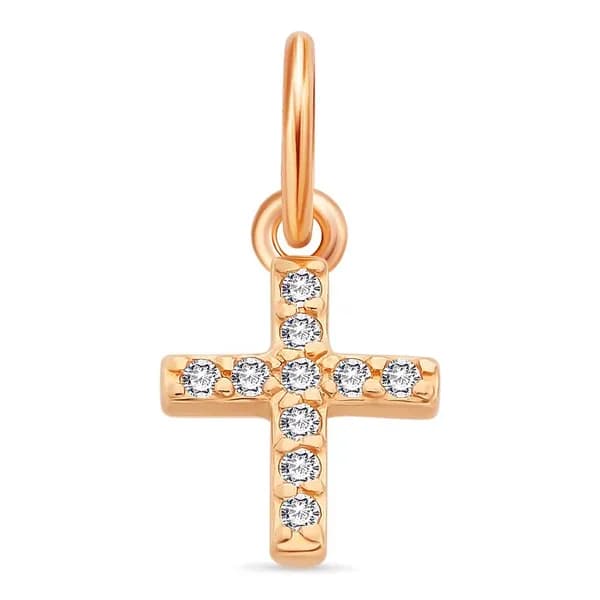 Подвеска на шею с фианитами из красного золота 585 пробы 585GOLD