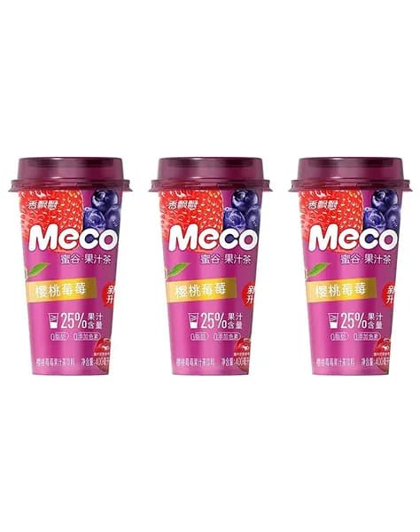 Фруктовый чай MECO со вкусом вишни, черники и клубники, 3 шт x 400 мл