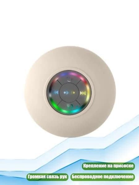 Портативная Bluetooth-колонка для душа IPX4, Белый