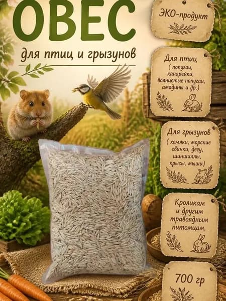 Овёс для птиц и грызунов, 700гр