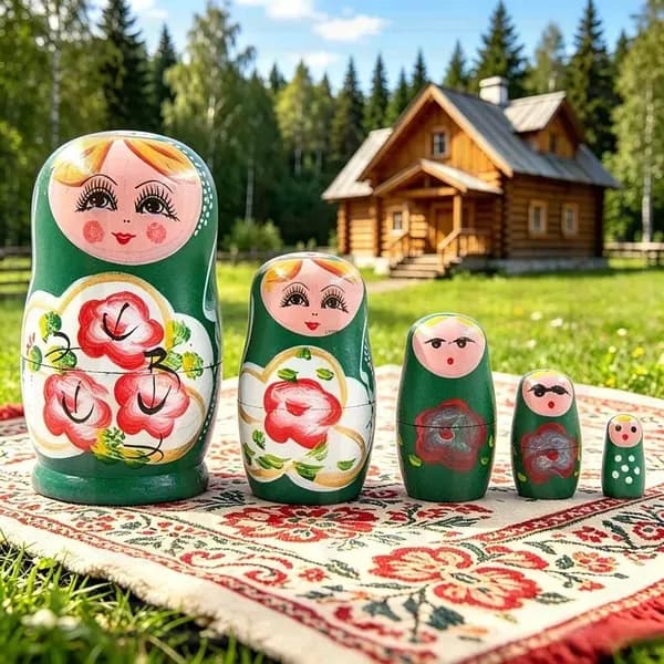 Матрешка из дерева 5 уровней, ручная роспись, народный стиль, игрушка для детей, сувенир