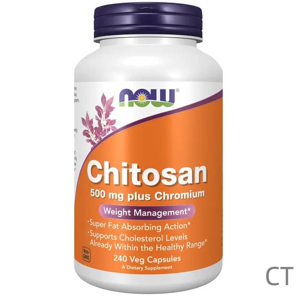 биологически активная добавка к пище "Хитозан" ("Chitosan") (капсулы массой 631 мг) NOW Chitosan plus 500 mg, Хитозан с хромом, 240