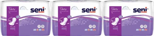 Урологические прокладки Seni Lady Plus 15 шт, комплект: 3 упаковки по 15 шт