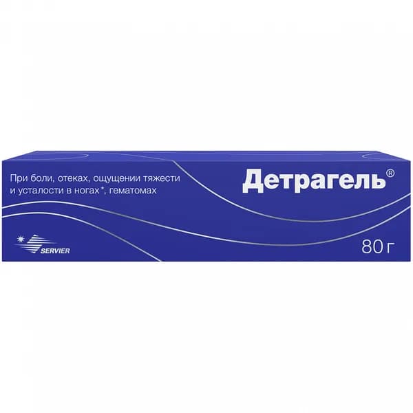 Детрагель гель для наружного применения 100МЕ/г+10мг/г+10мг/г 80г