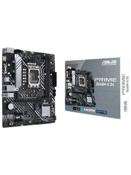 Материнская плата ASUS PRIME B660M-K D4 LGA1700 mATX 2xDDR4 PCIEx16 2xPCIEx1 2xM.2 HDMI VGA GLAN (90MB1950-M1EAY0)