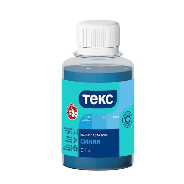 Паста колерная Текс универсальная, № 06, синяя, 0,1 л