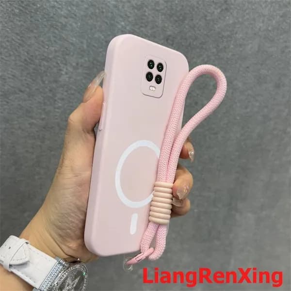 Чехол PBZZ для телефона REDMI NOTE 9 PRO, мягкий чехол из жидкого силикона, ударопрочный, новый эстетичный дизайн с шнурком YTDTGBS01