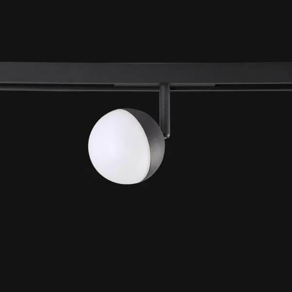 Трековый светодиодный светильник для магнитного шинопровода Crystal Lux Space CLT 0.33 007 7W BL 4000K, Светодиодная, Пластик/Белый, Алюминий/Черный, Современный, В гостиную, Шар