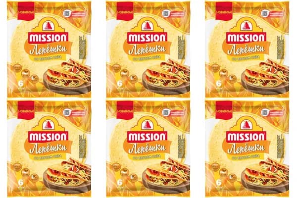 Лепешки пшеничные Mission Со вкусом сыра, 20 см, 6 шт, 250 г, 6 уп