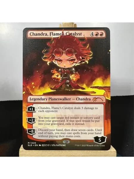 Набор MTG: Chandra FOIL, Chrome Mox, Chatterfang +25 раритетов FOIL-карты с защитным чехлом