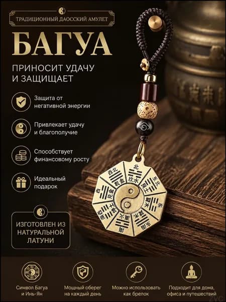 Оберег для дома и ключей Ба-Гуа талисман счастья и защиты, подарок друзьям