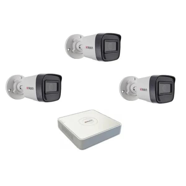 Комплект IP видеонаблюдения Hiwatch 4Мп, DS-N204(P) PoE+IPC-B040(2,8)
