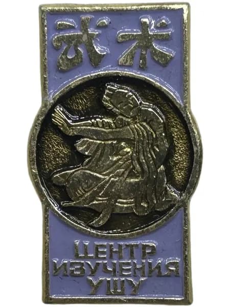 Знак Центр изучения Ушу. Восточные единоборства. Значок Легкий, на булавке. СССР. Клеймо СФС