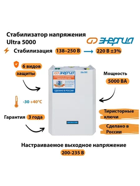 Стабилизатор напряжения Энергия Ultra 5000