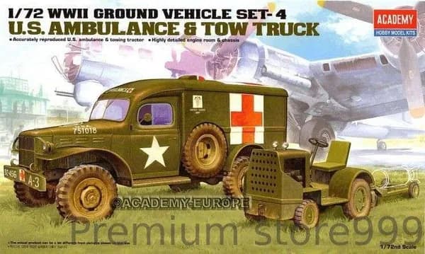Academy AC13403 1/72 Американская скорая помощь и трактор сборная модель автомобиль