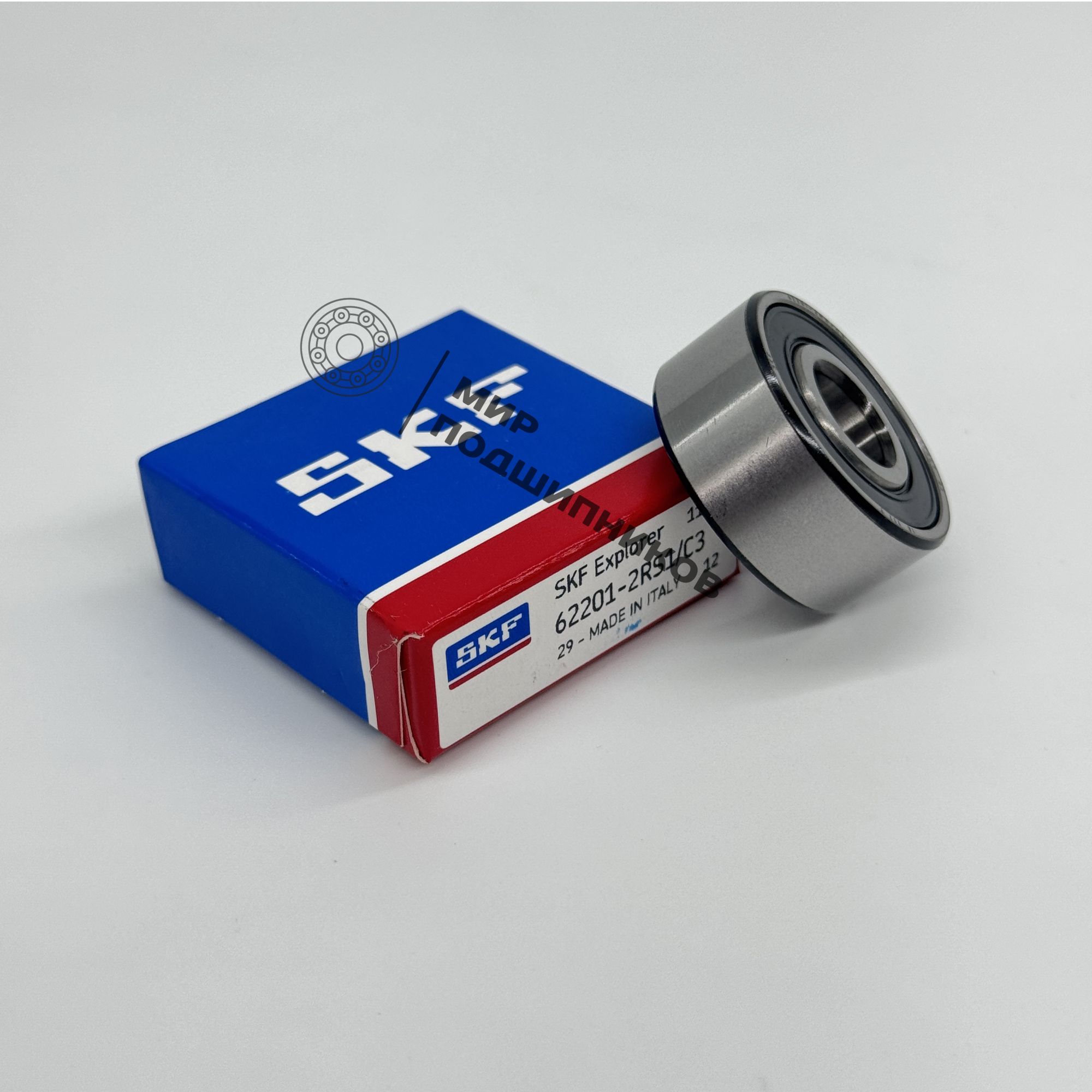 Подшипник 62201-2RS1/C3 SKF (180501) 12х32х14 шариковый радиальный однорядный с увеличенным тепловым зазором