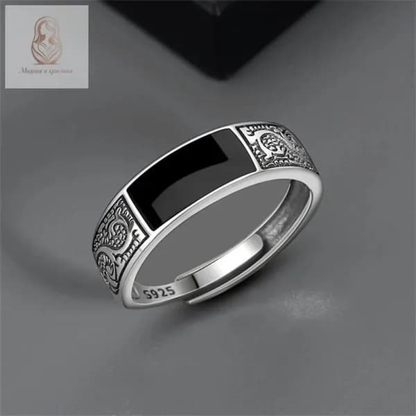 винтажное кольцо Чёрный H120