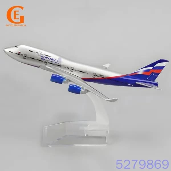Модель Самолета Боинг 747 Аэрофлот С Подставкой, Aeroflot Boeing 747, Российская Авиация, Коллекция Для Любителей Авиации